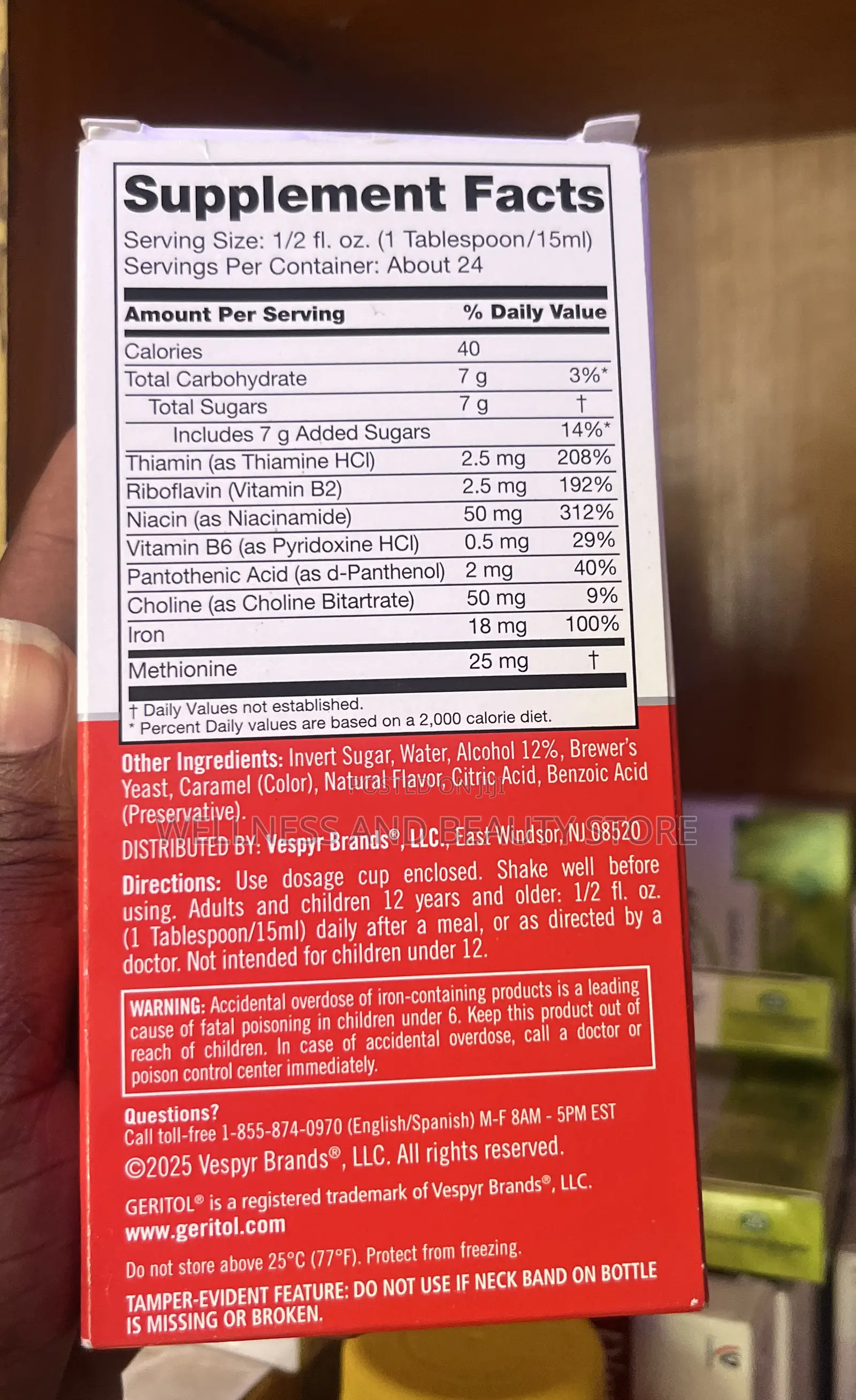 Geritol Liquid Vitamin and Iron Supplement, High Potency B-Vitamins
