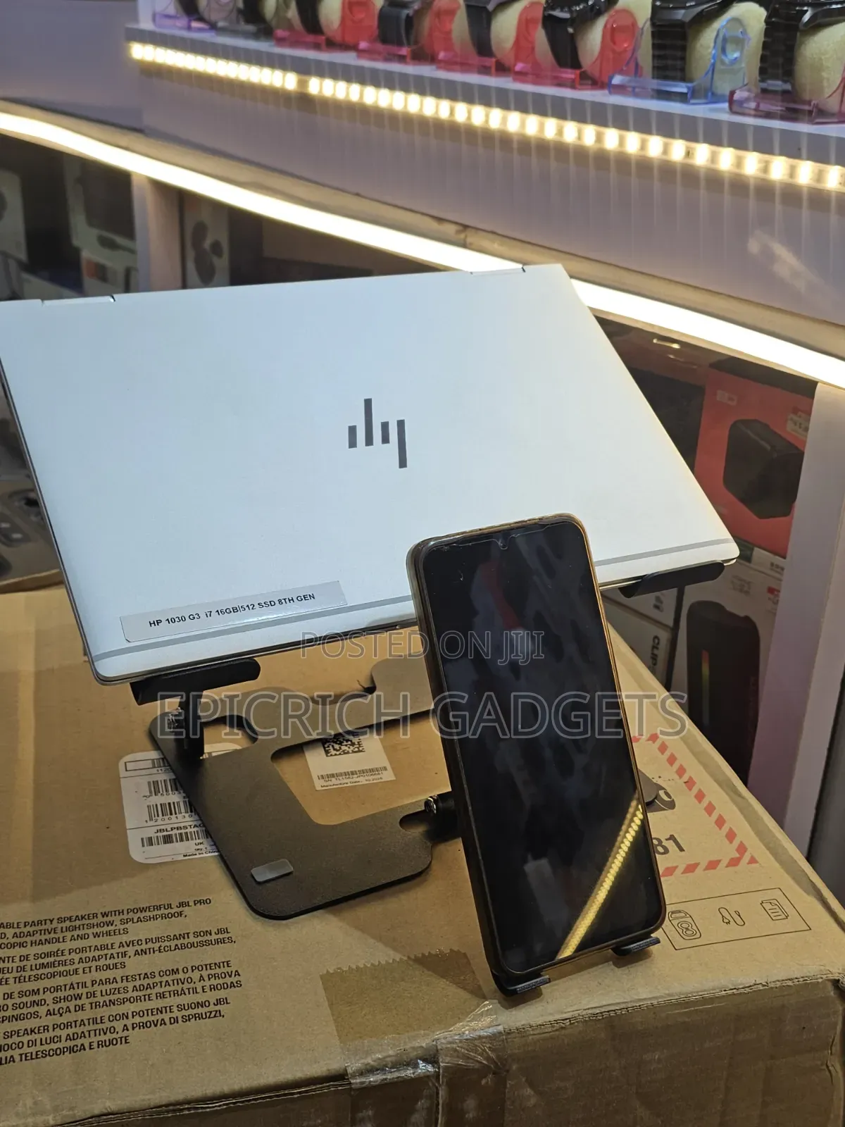Laptop Holder With Ice Cooling Cooler and Phone Holder