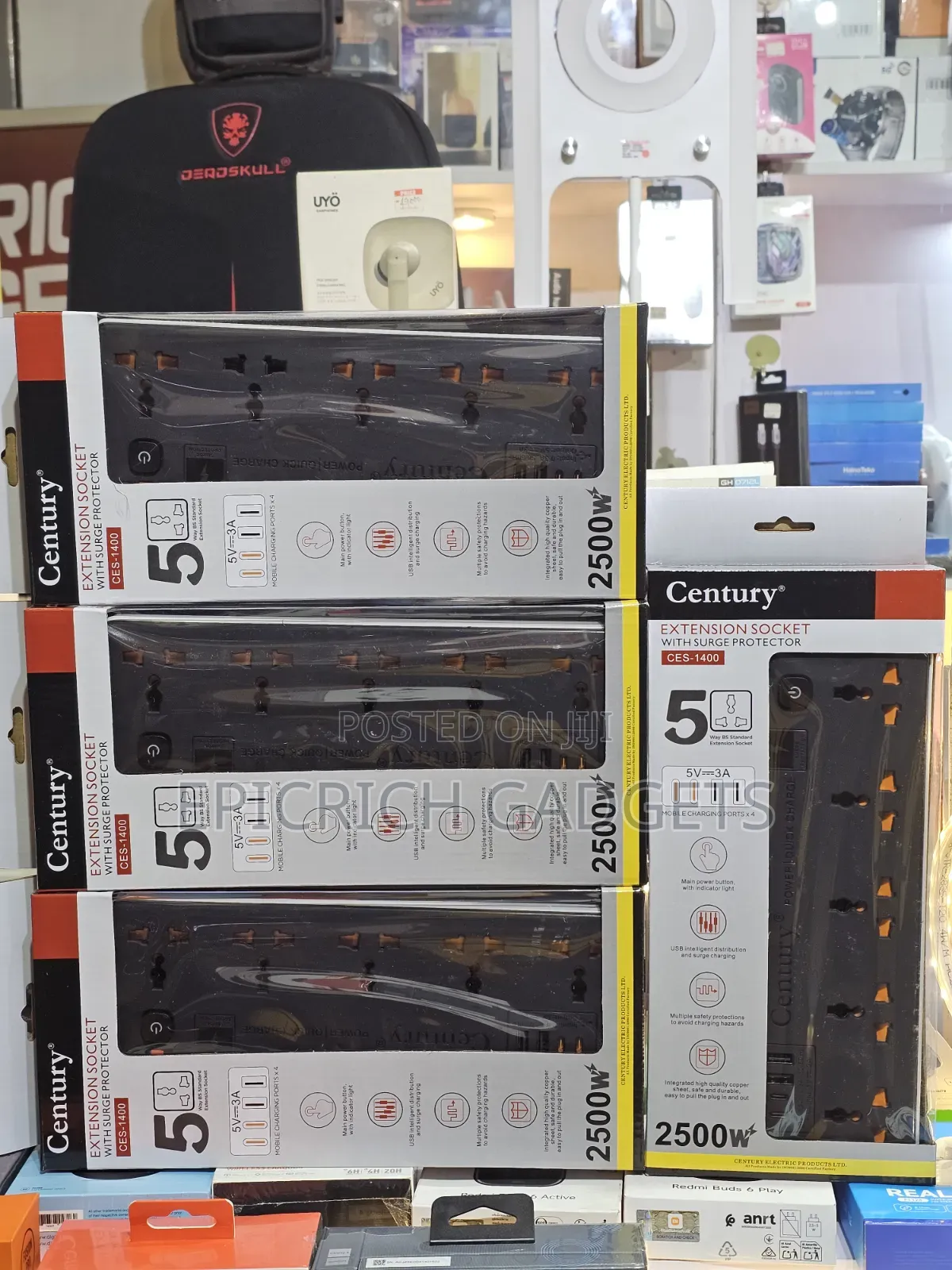Surge Protector Extension With Usb and Type-C Outlets