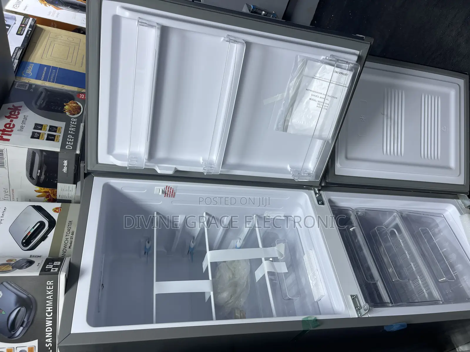 Brand New Double Door Skyrun 170 Litres /Down Freezer Up Fridge