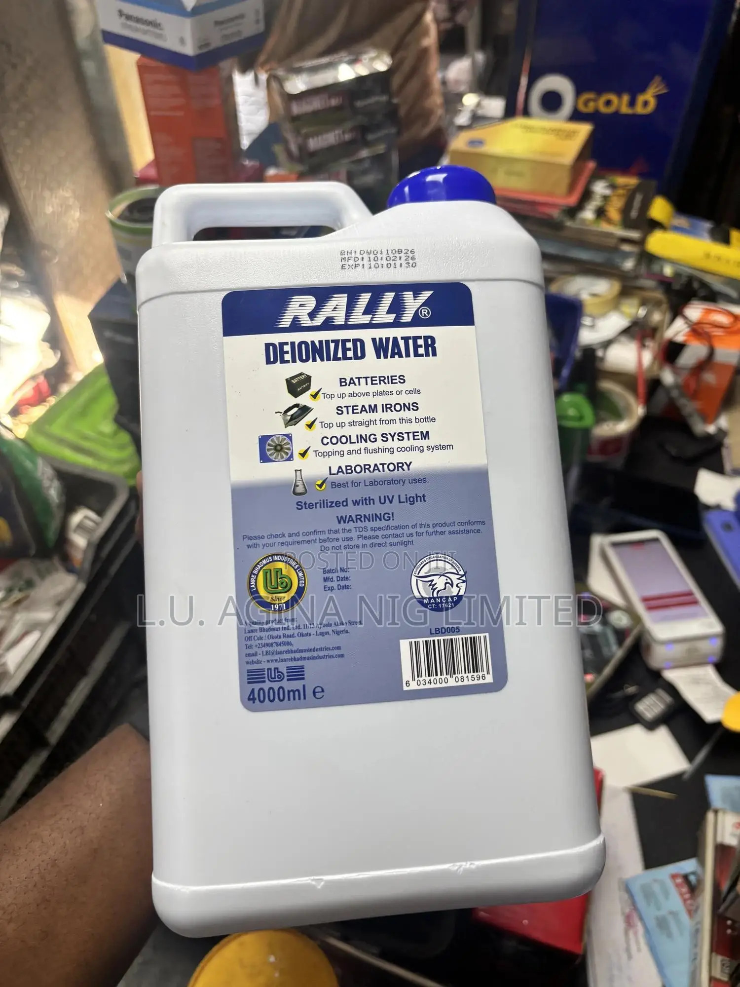 Inverter Water (Distilled Water) 4l