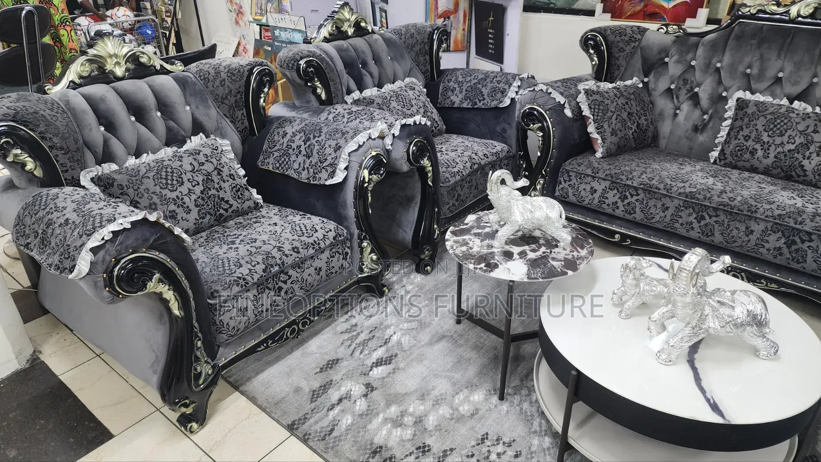 The Royal Charcoal Damask Suite
