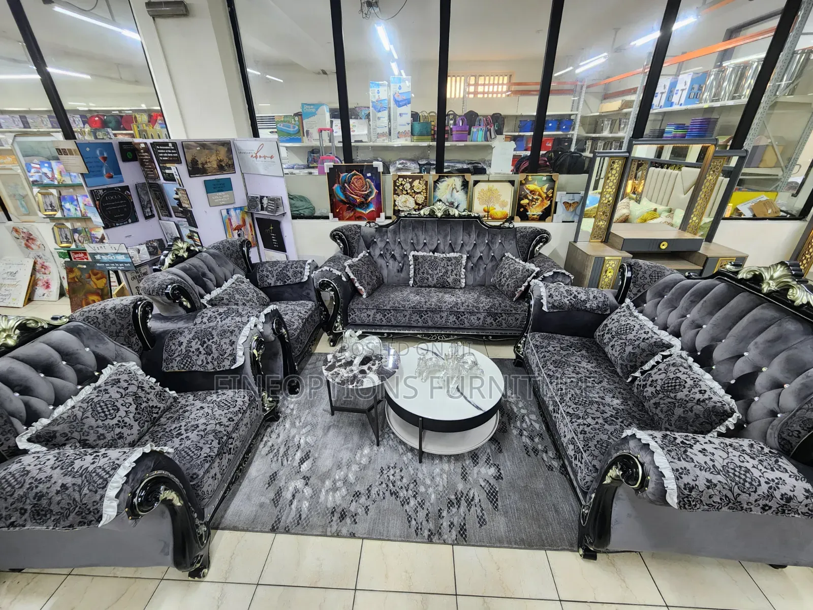 The Royal Charcoal Damask Suite