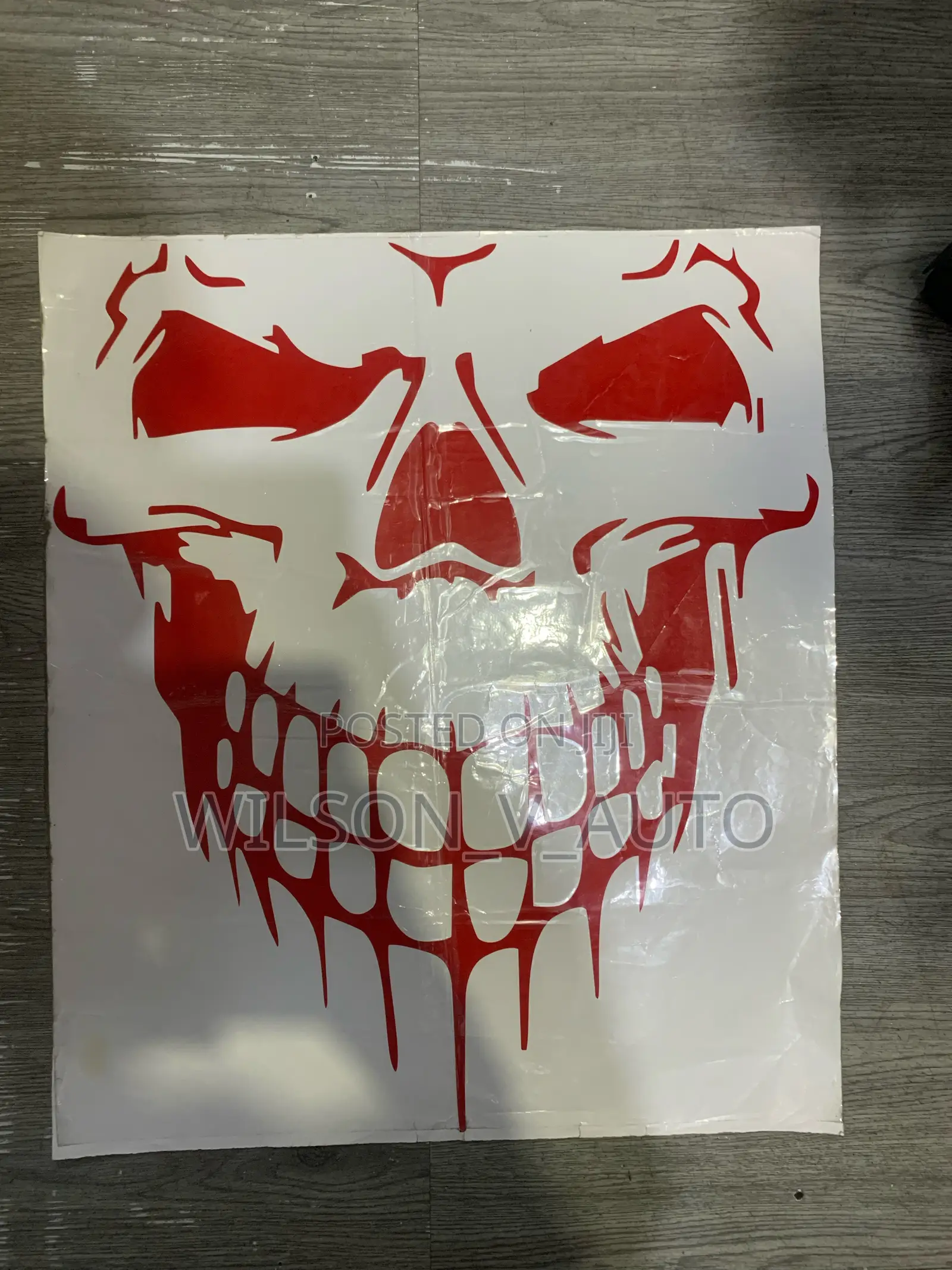 Red Skull Car Body Sticker / Bonnet Decal