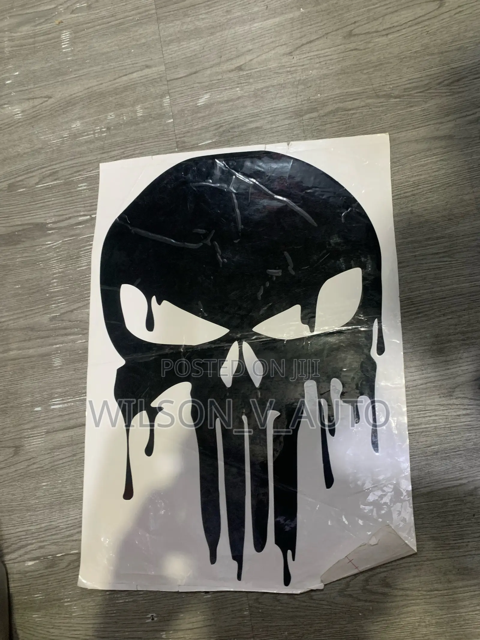 Black Punisher Skull Decal