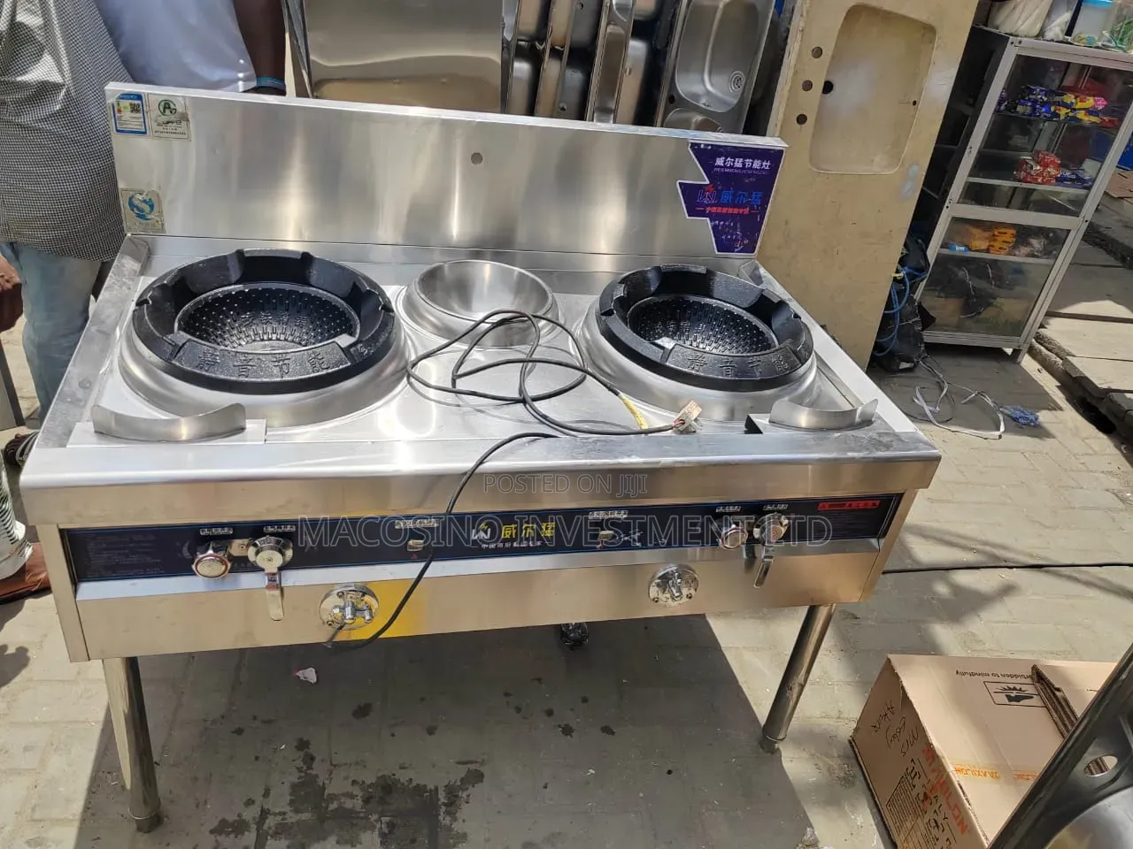 Foreign Used Commercial 2-Burner Chinese Restaurant Wok Gas Stove