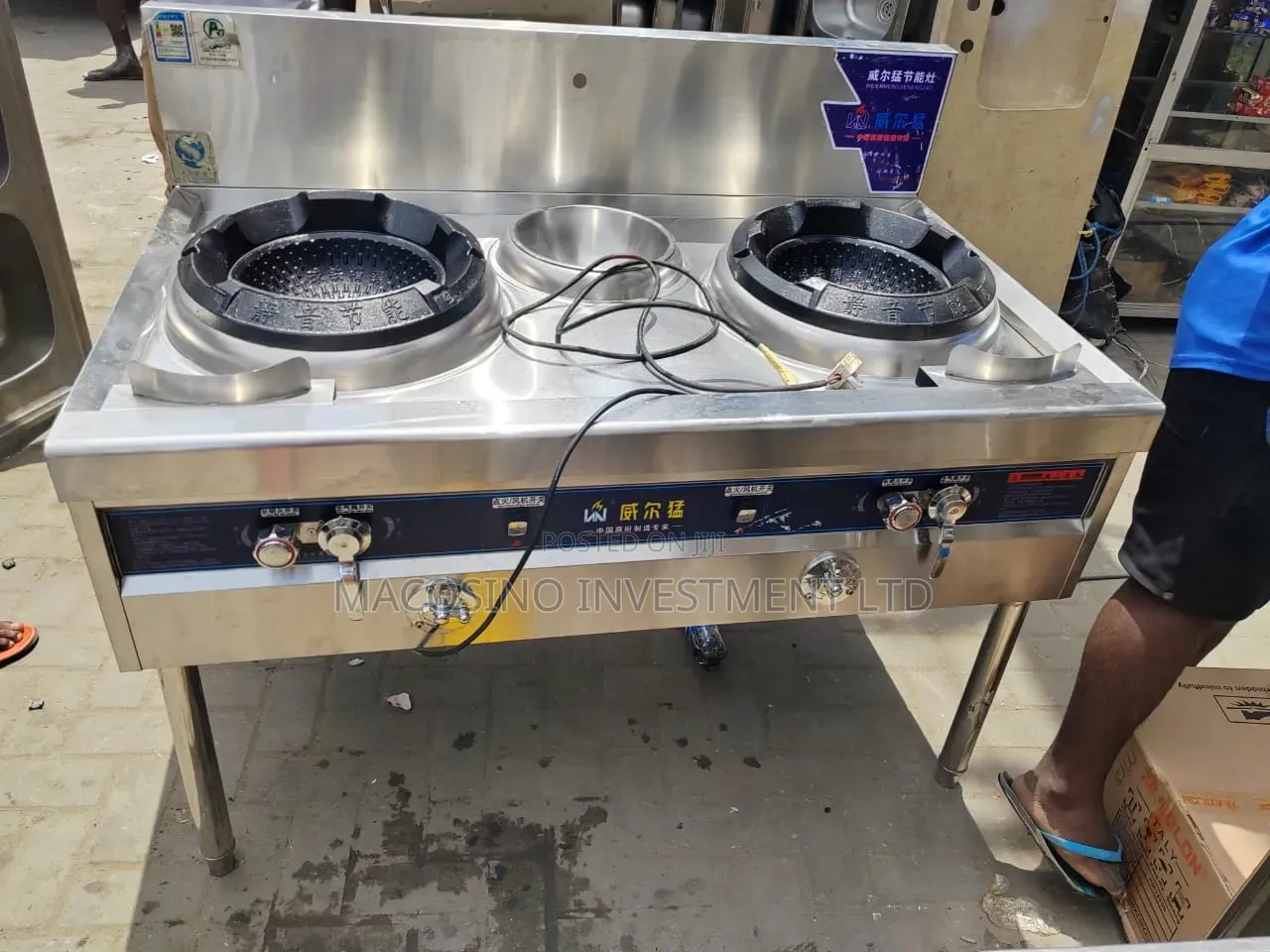Foreign Used Commercial 2-Burner Chinese Restaurant Wok Gas Stove