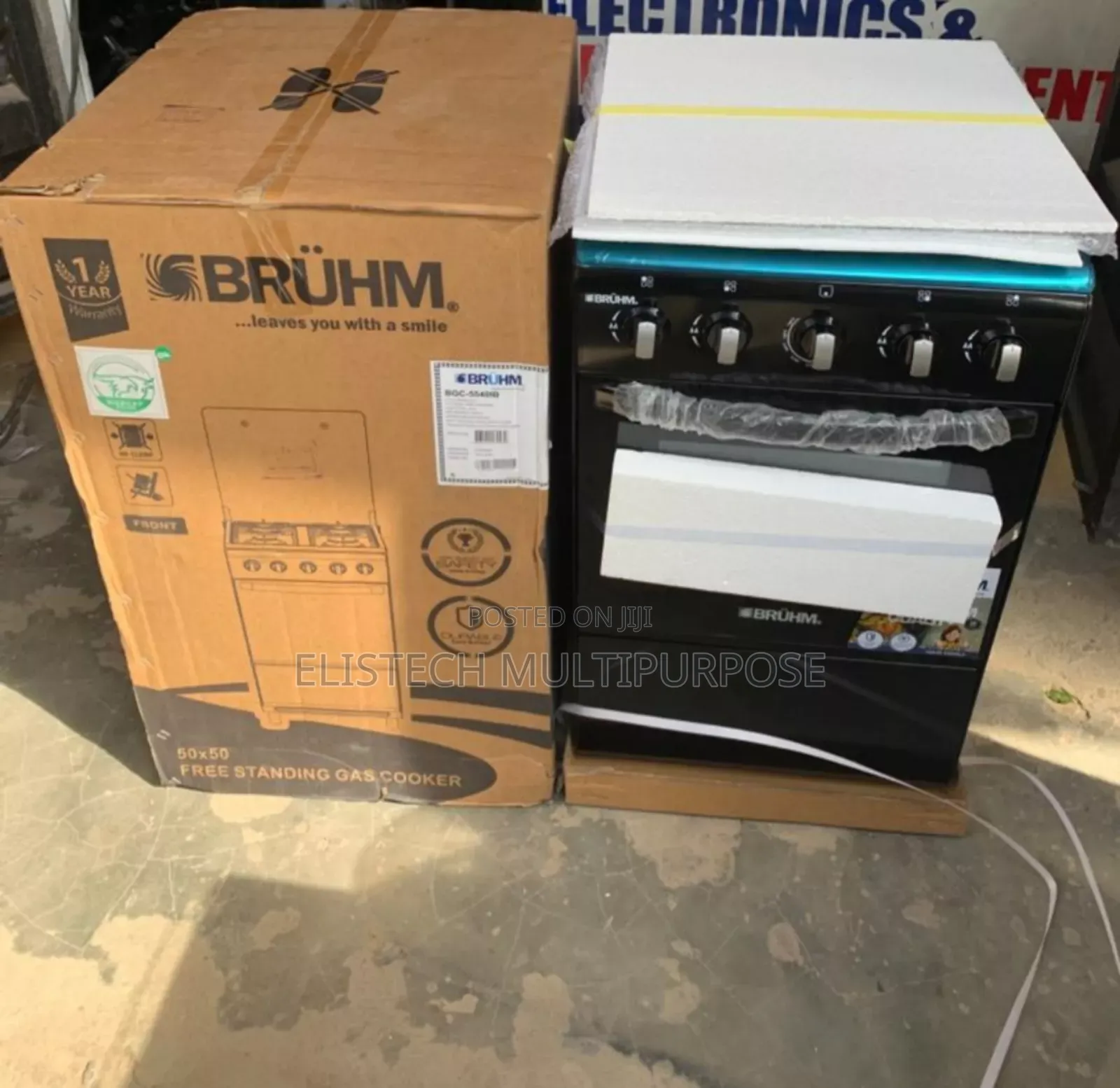 Brand New Brühm 50x50 Free Standing Gas Cooker With Oven