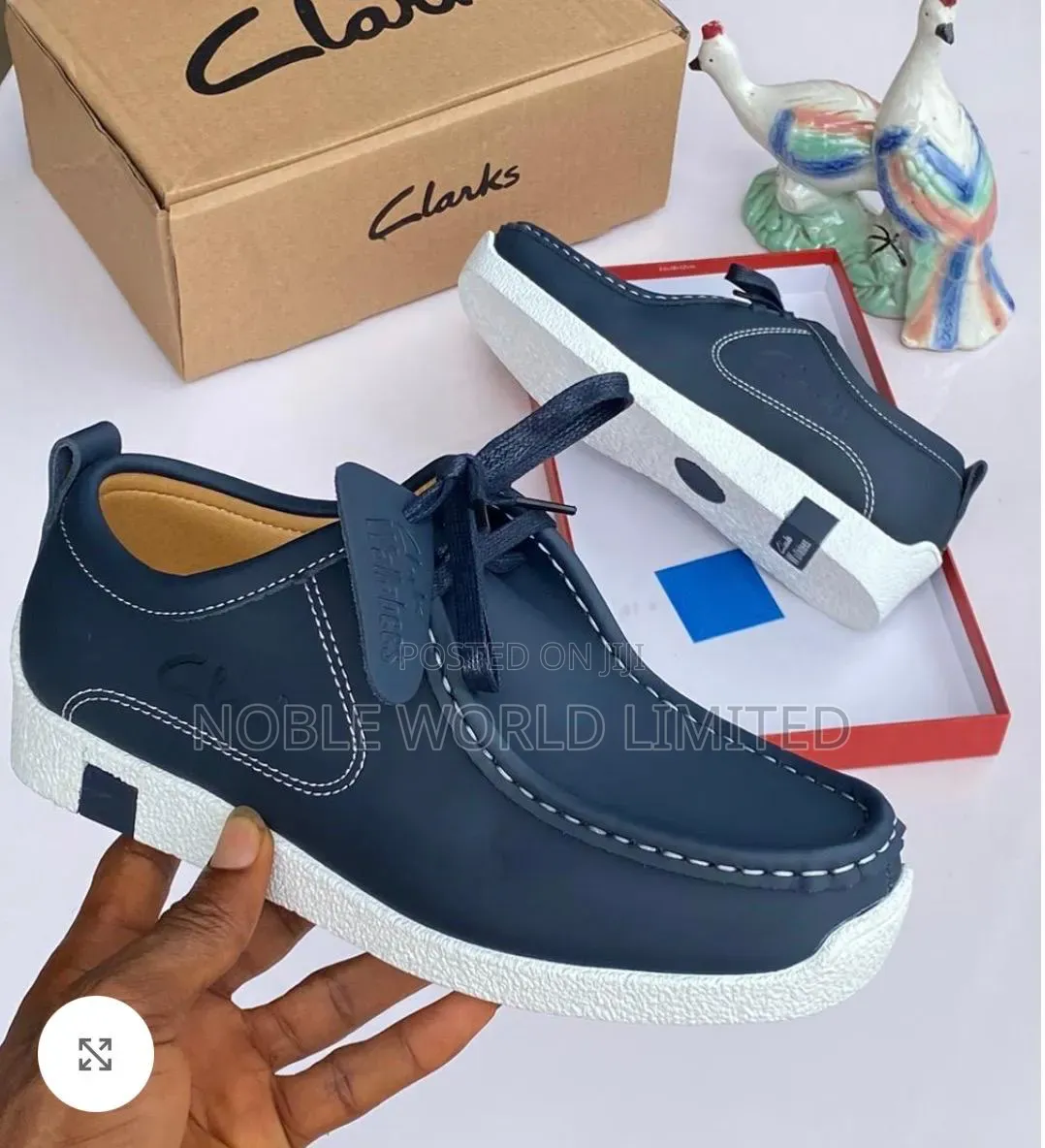 Clarks Leather White Sole Loafers Abl