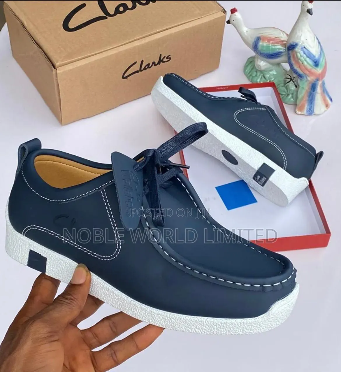 Clarks Leather White Sole Loafers Abl