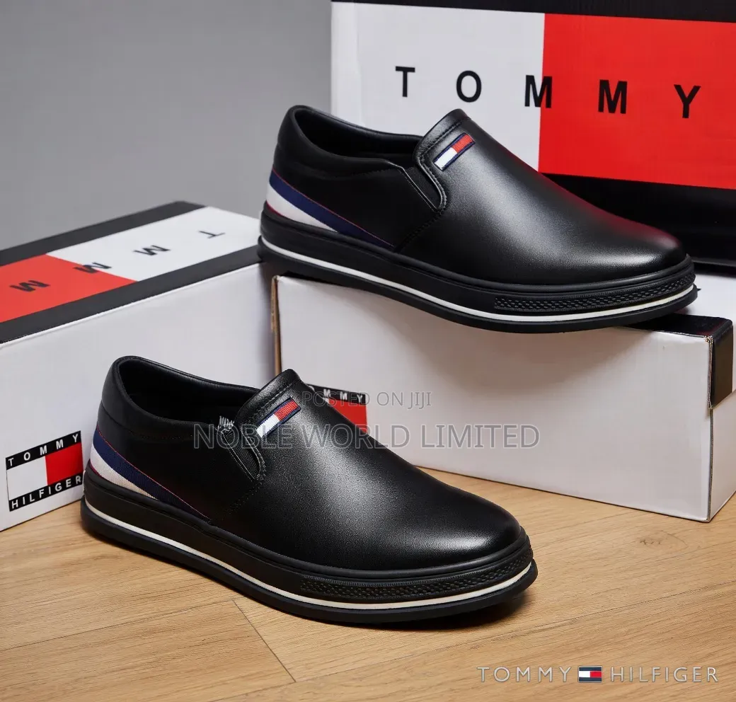 Tommy Hilfiger Black Leather Shoes Abl 5b