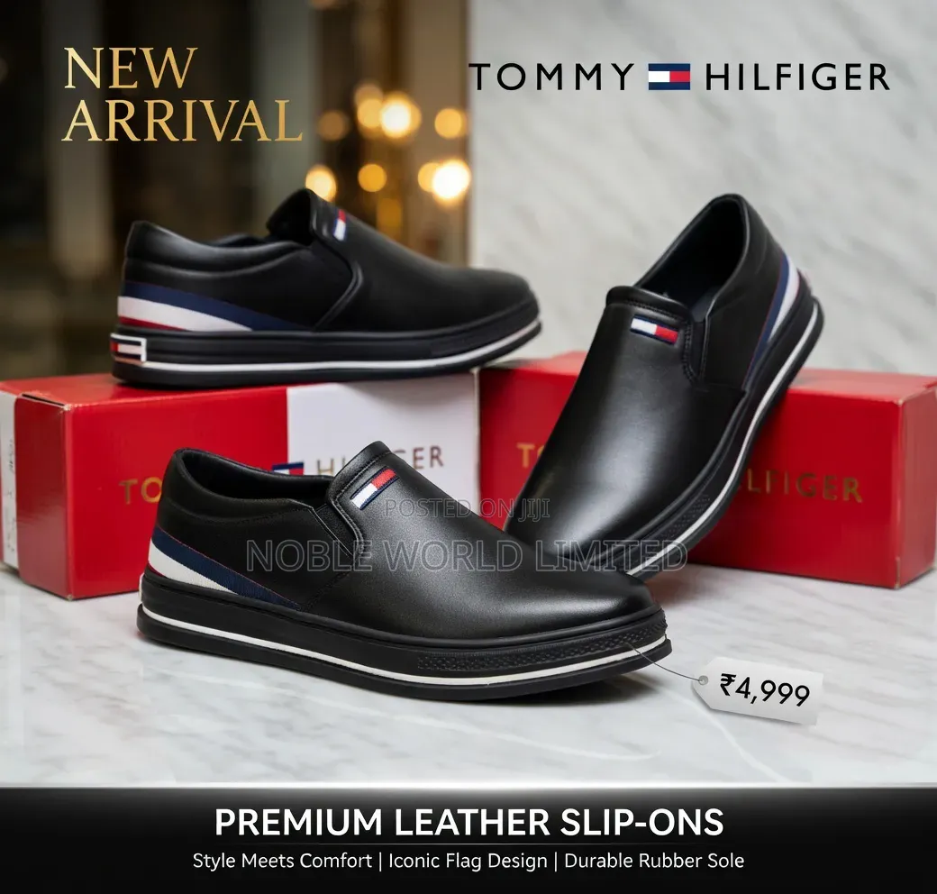 Tommy Hilfiger Black Leather Shoes Abl 5b