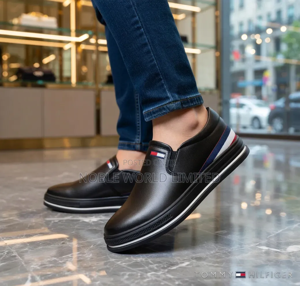 Tommy Hilfiger Black Leather Shoes Abl 5b