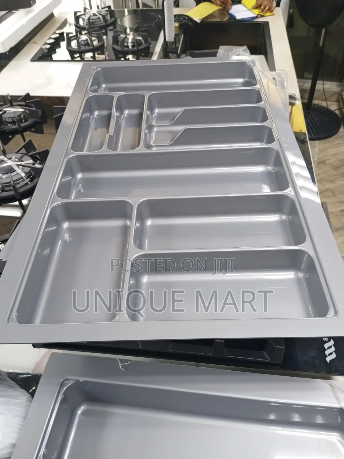90 Cm Kitchen Cutlery Tray Organizer, Made of Gray PVC Plastic