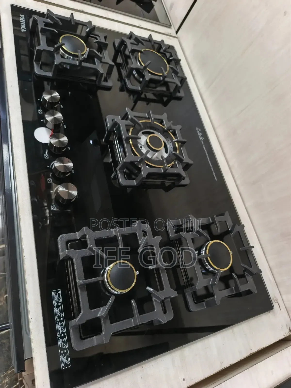 Original Phiima Inbuilt Cabinet or Table Top 5 Burners Gas Cooker Hob