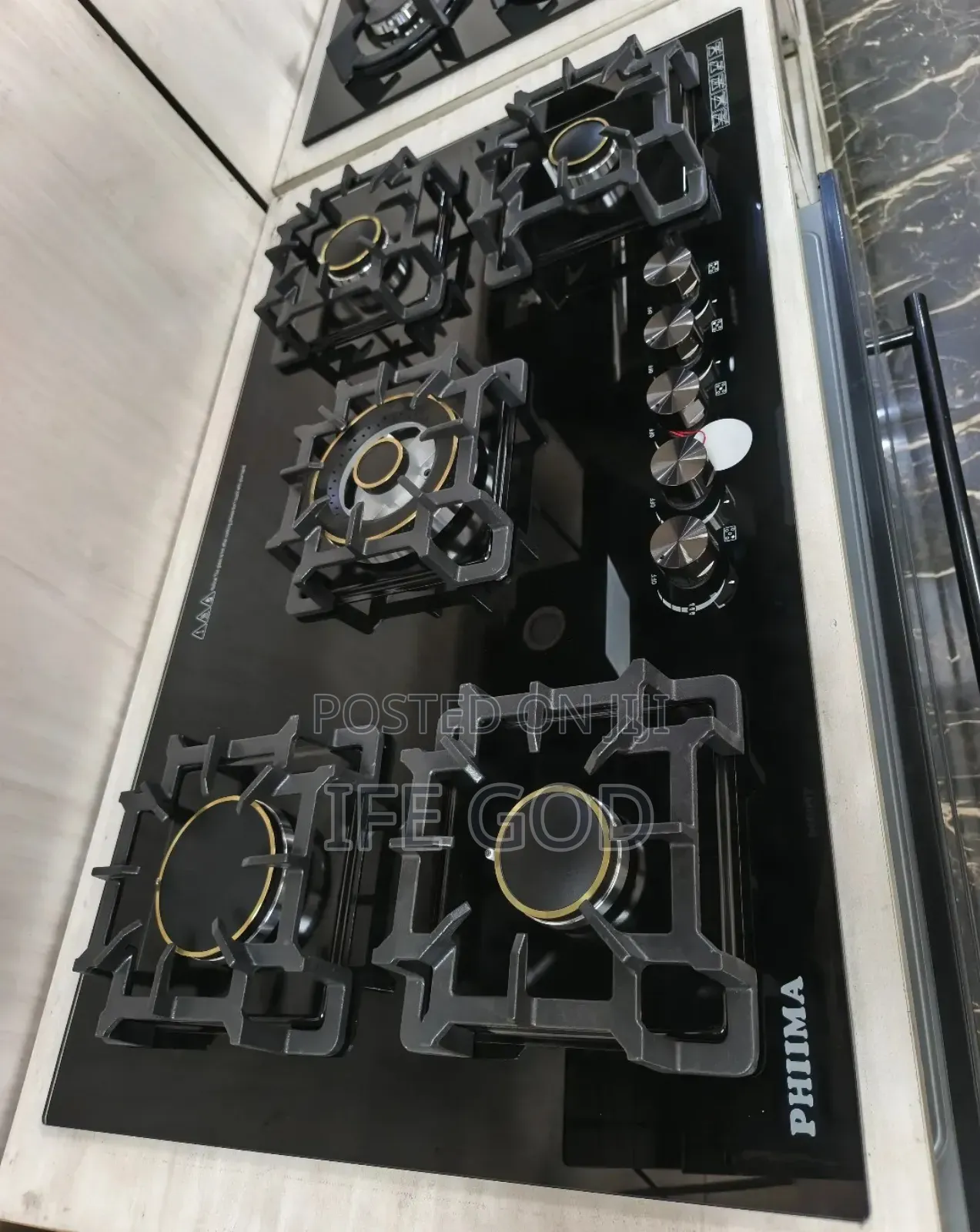 Original Phiima Inbuilt Cabinet or Table Top 5 Burners Gas Cooker Hob