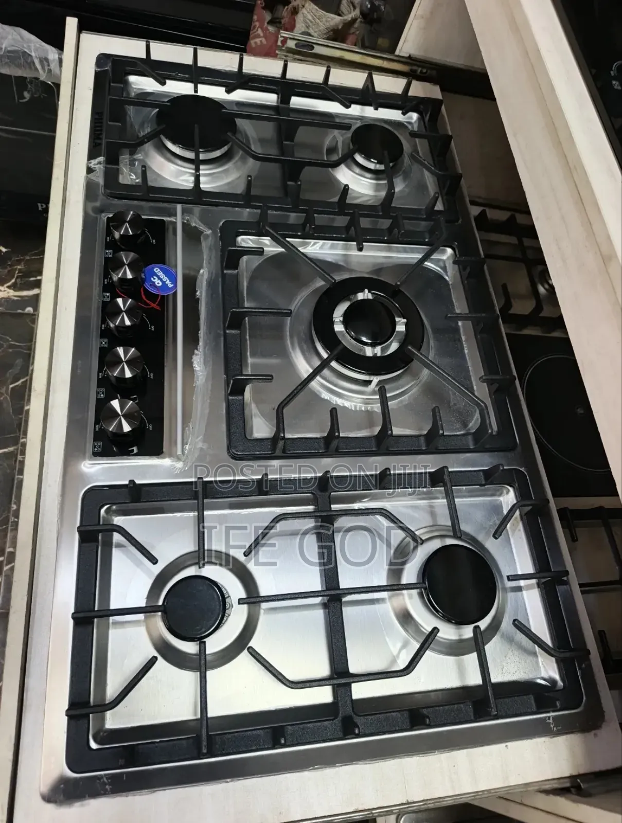 Original Phiima 90cm Built-in 5 Burners Gas Hob Stainless Steel Silver