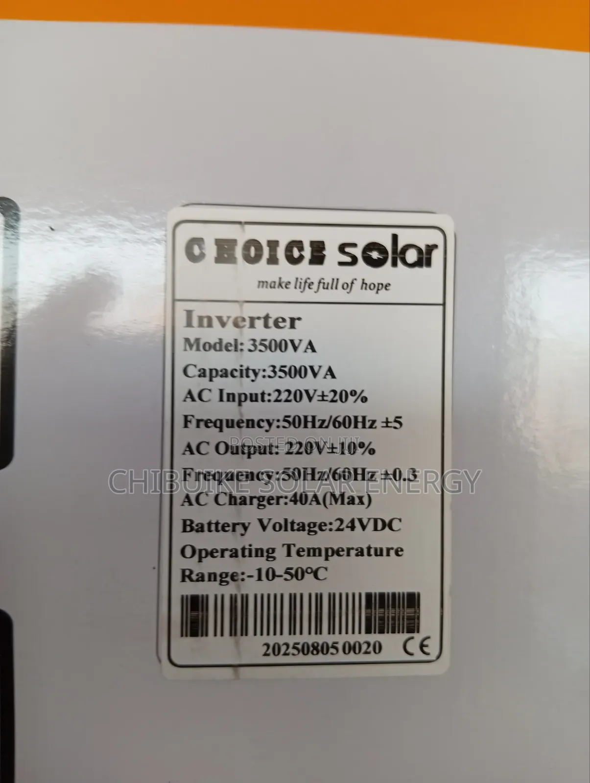 Cholce Solar Inverter 3.5kva/24v