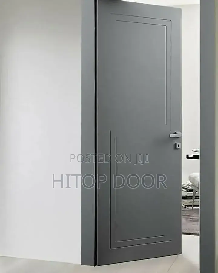Hitops HDF Door Dark Gray With Frame and Architrave