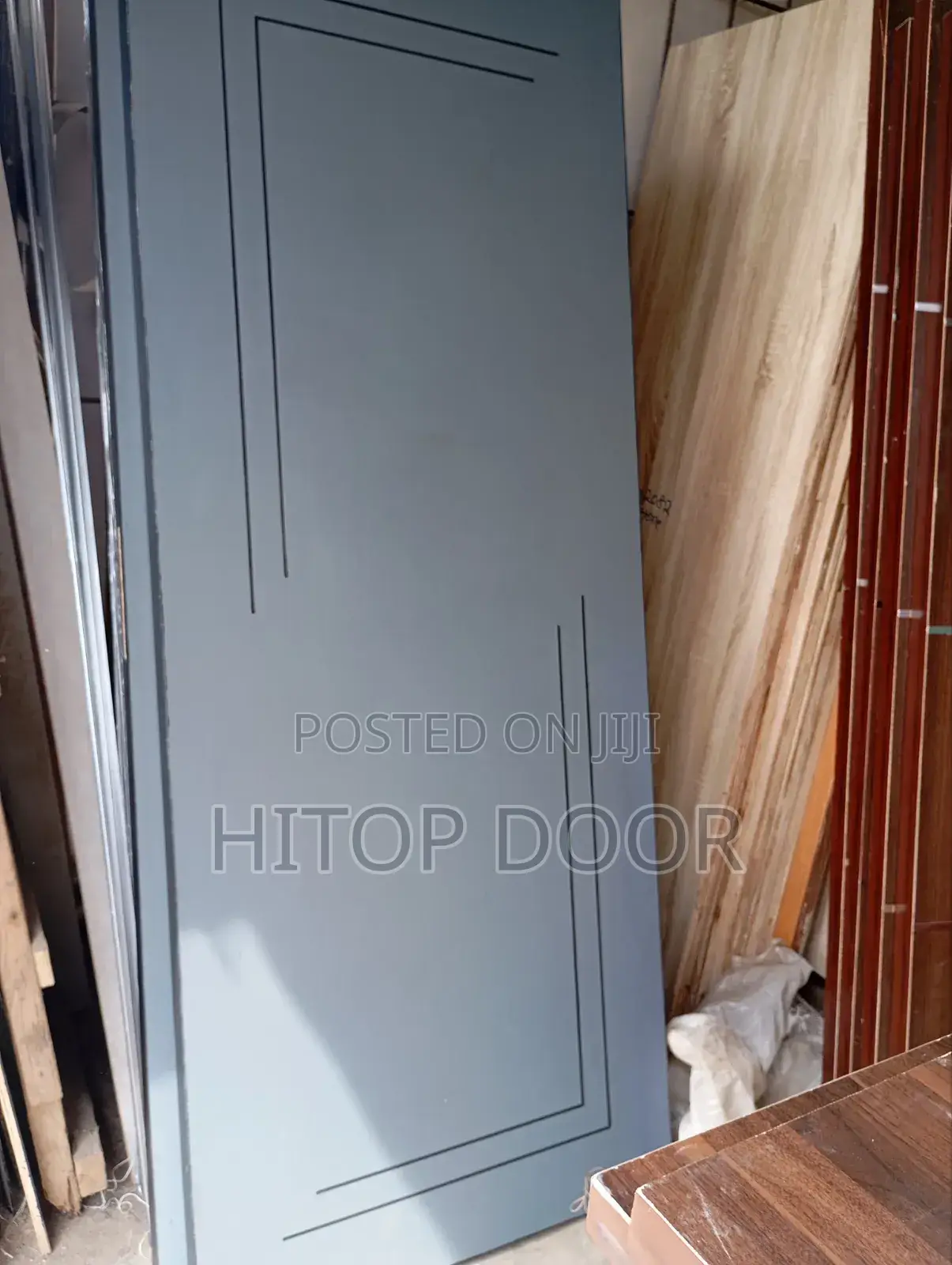 Hitops HDF Door Dark Gray With Frame and Architrave