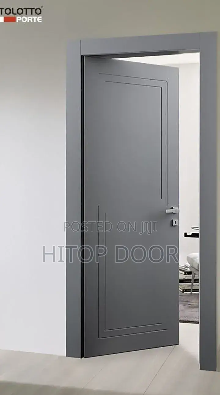 Hitops HDF Door Dark Gray With Frame and Architrave