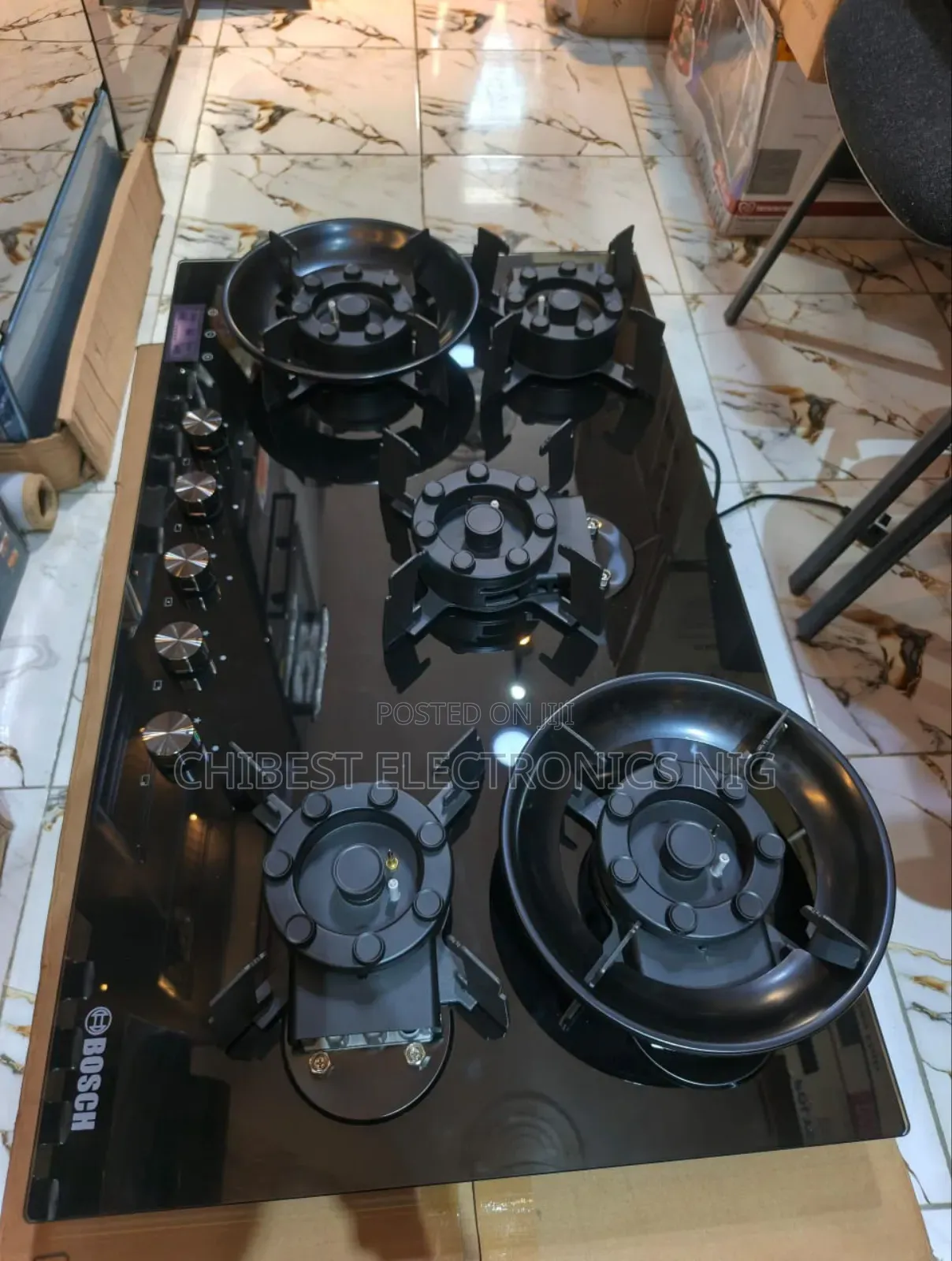 Original Bosch Built-in Luxury Flips Up With Timer 5 Burners Gas Hob.