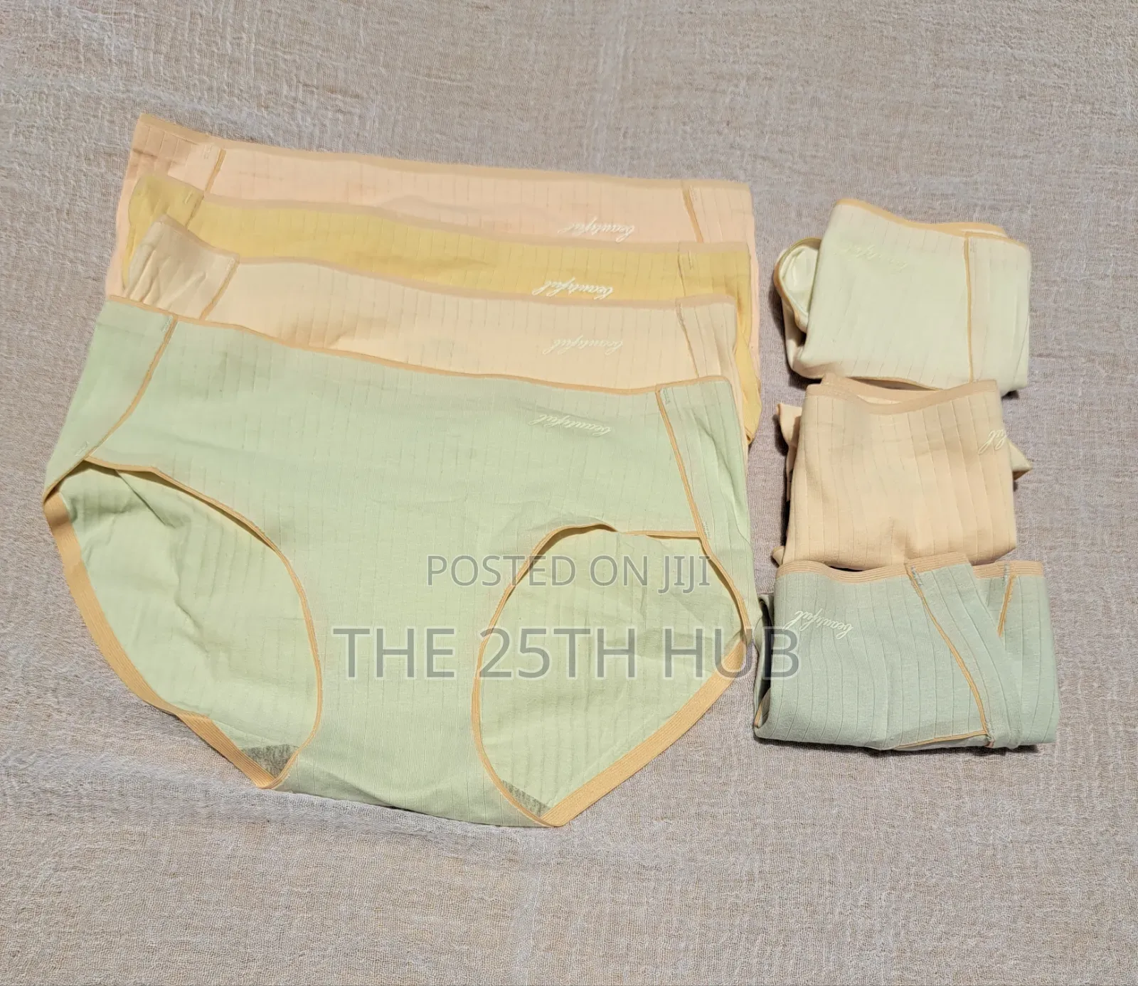 3- Piece- Seamless Ribbed Panties Set (Pastel Colors)
