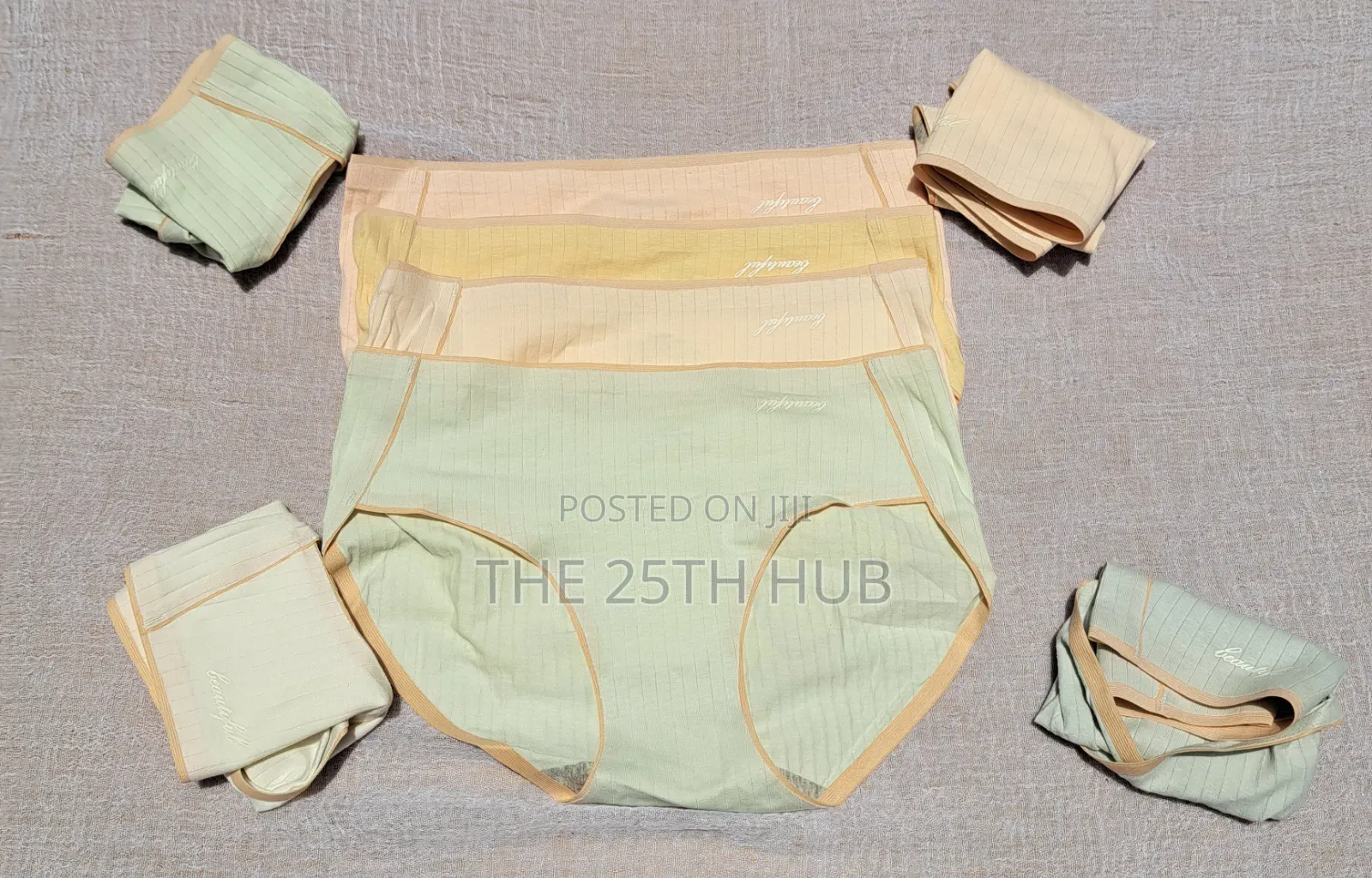 3- Piece- Seamless Ribbed Panties Set (Pastel Colors)