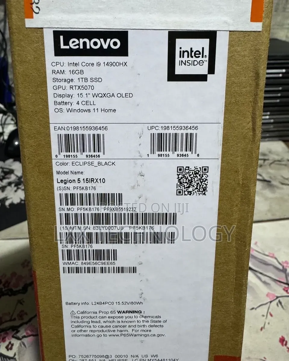 New Laptop Lenovo Legion 5 16GB Intel Core i9 SSD 1T