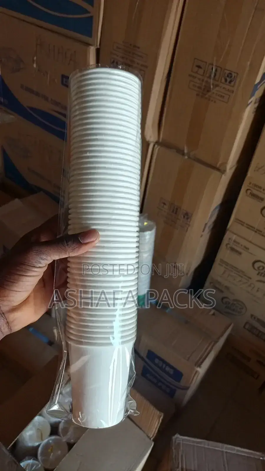 White Disposable Paper Cups With Lids 20 X 50pcs