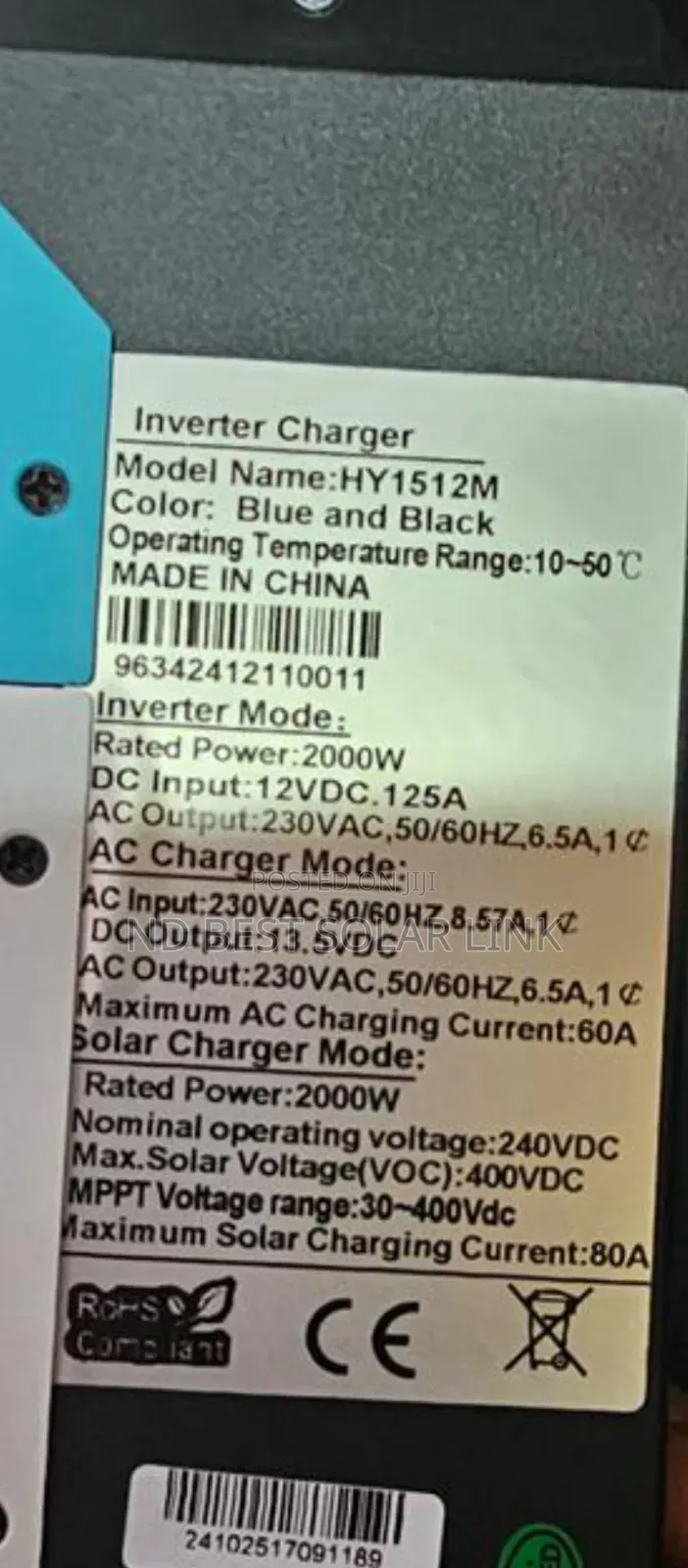 1.5kva 2v Quyad Hybrid Inverter