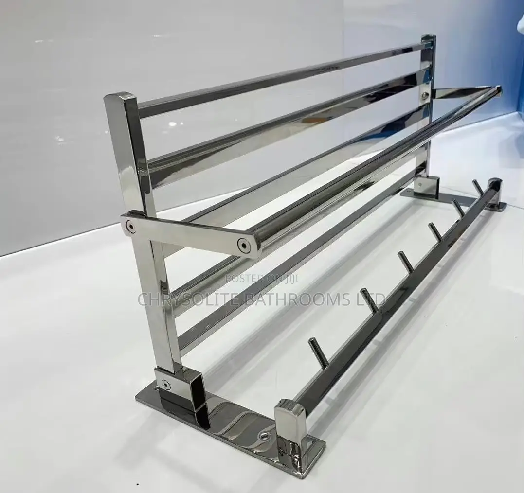 Steel Towel Rack With Bathroom Hooks