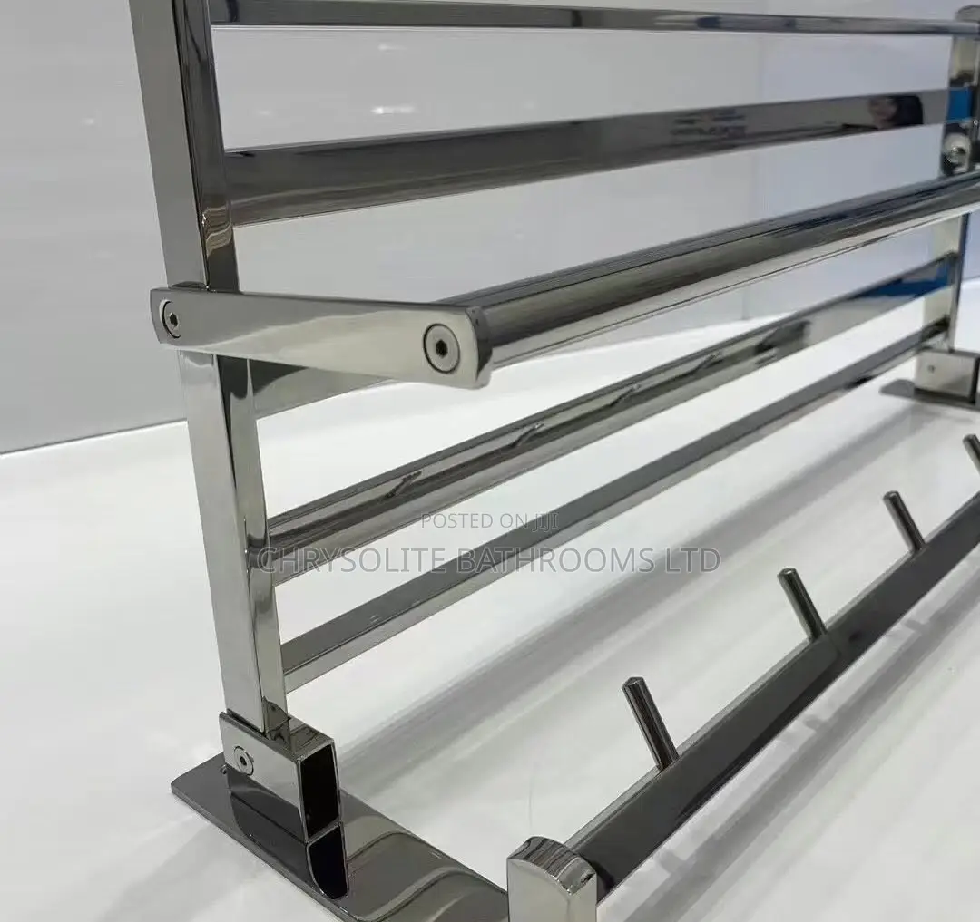 Steel Towel Rack With Bathroom Hooks