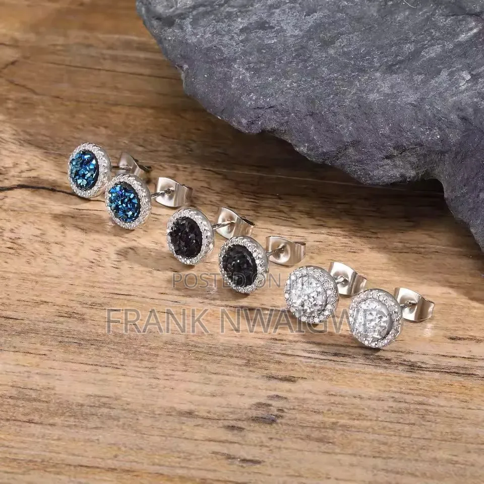Shatterred Zircon Stud Silver Earrings