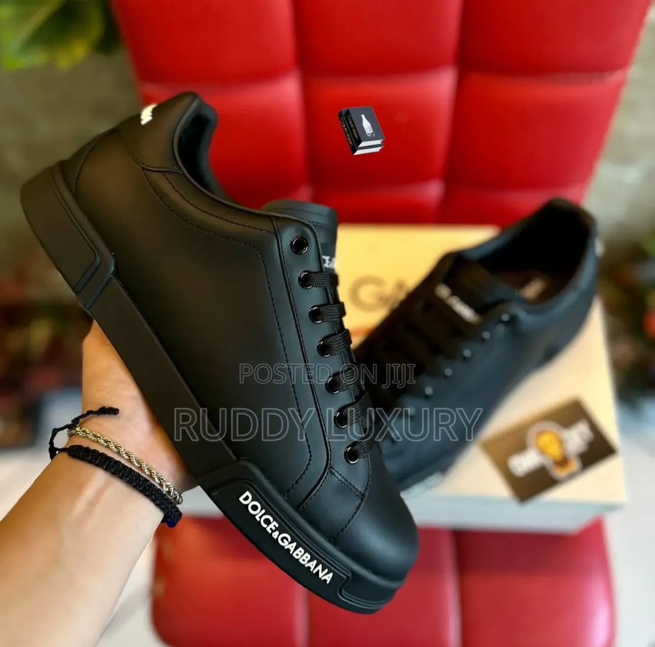 Dolce Gabbana Luxury Black Leather Sneakers