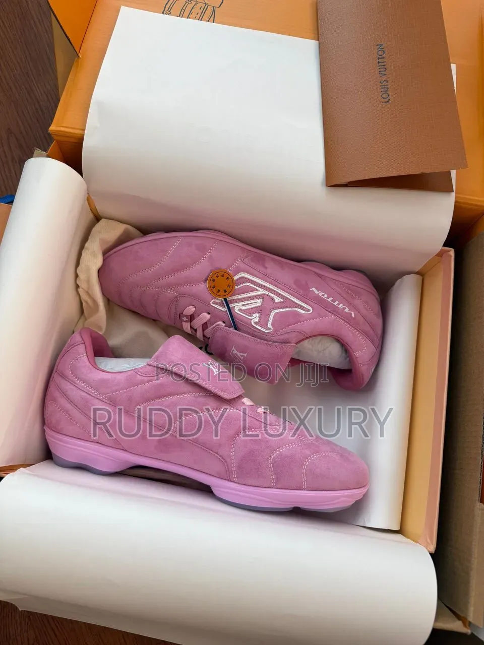 Louis Vuitton Pink Suede Trainer Sneakers