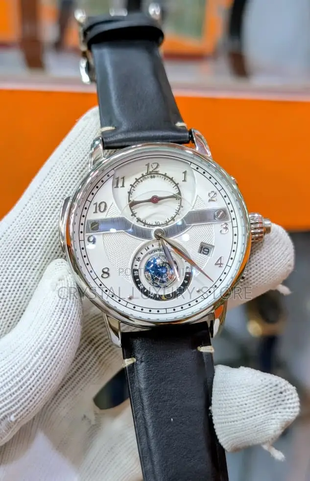 Mont Blanc Quality Luxury Men Genuine Leather Wristwatch