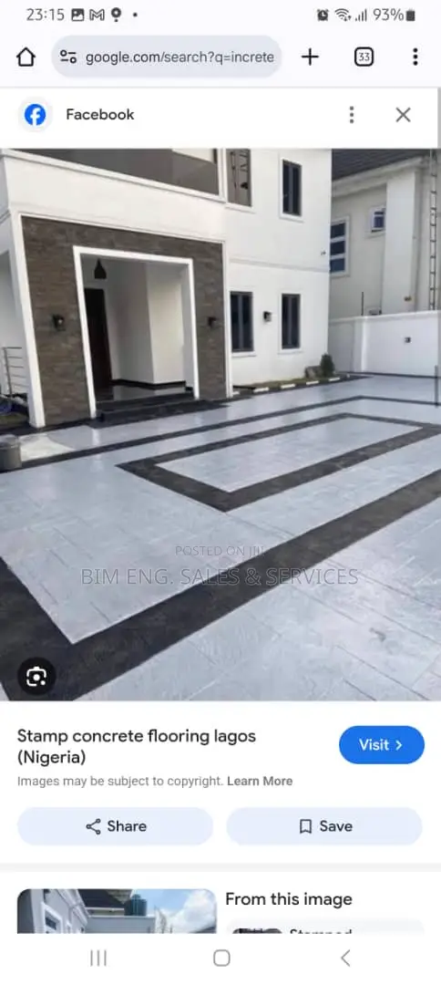 White and Dark Grey, Stamped Concrete