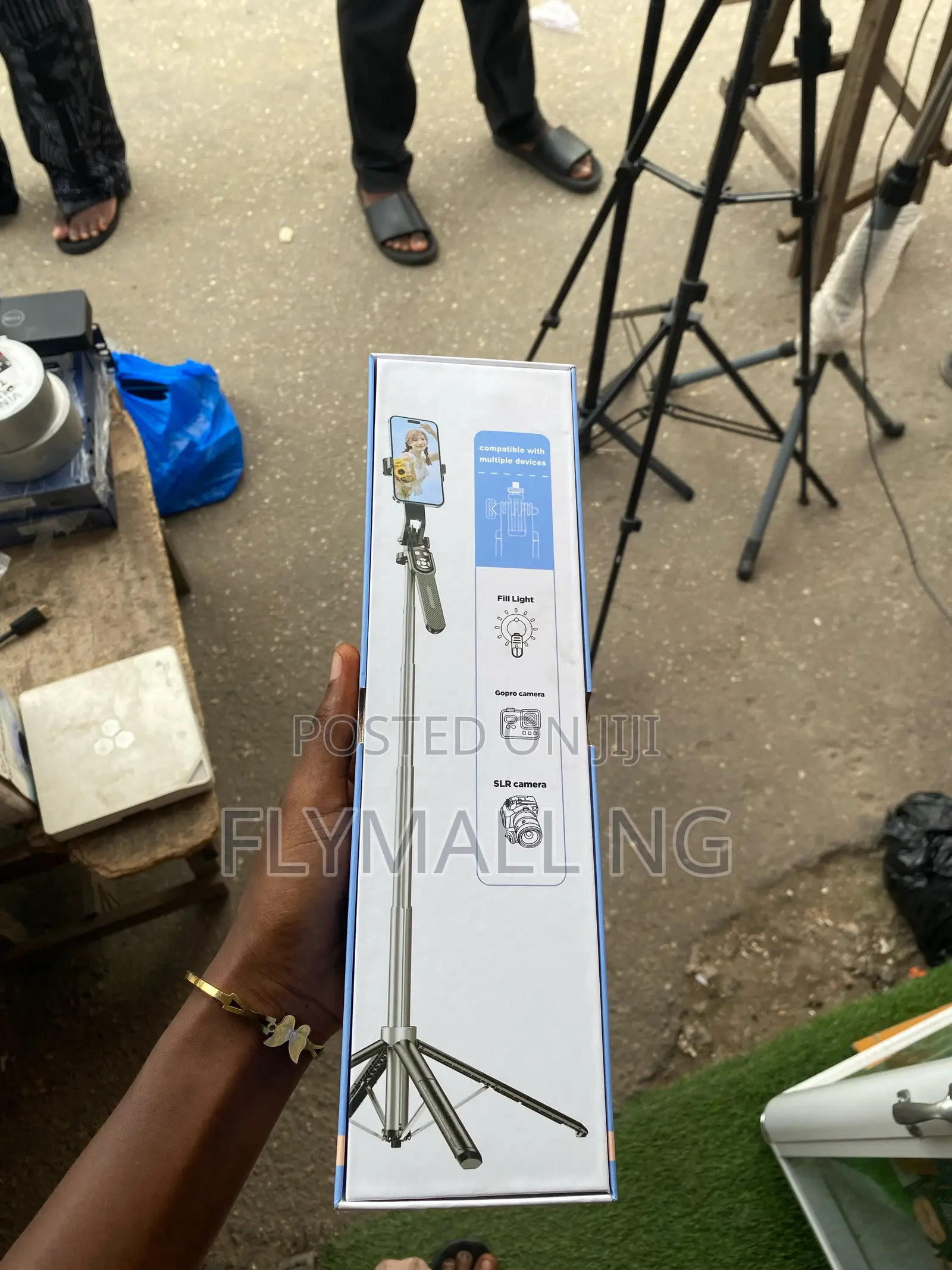 P180tk Stainless Steel Selfie Stick With a Built-in Tripod Stand.