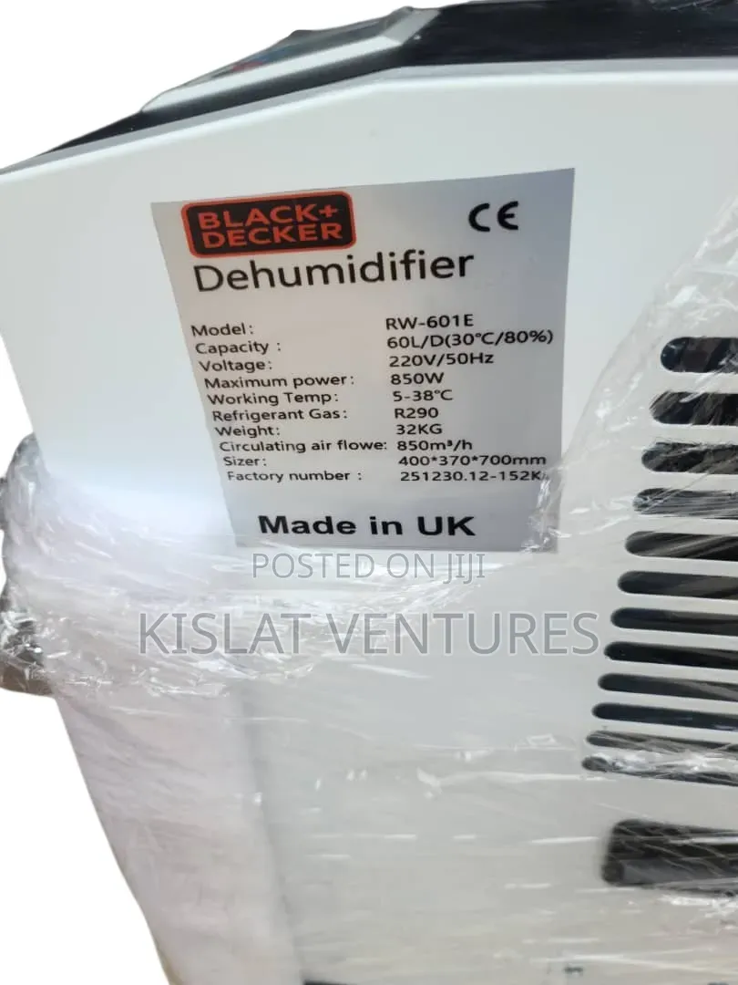 Black Decker 60l Industrial Dehumidifier