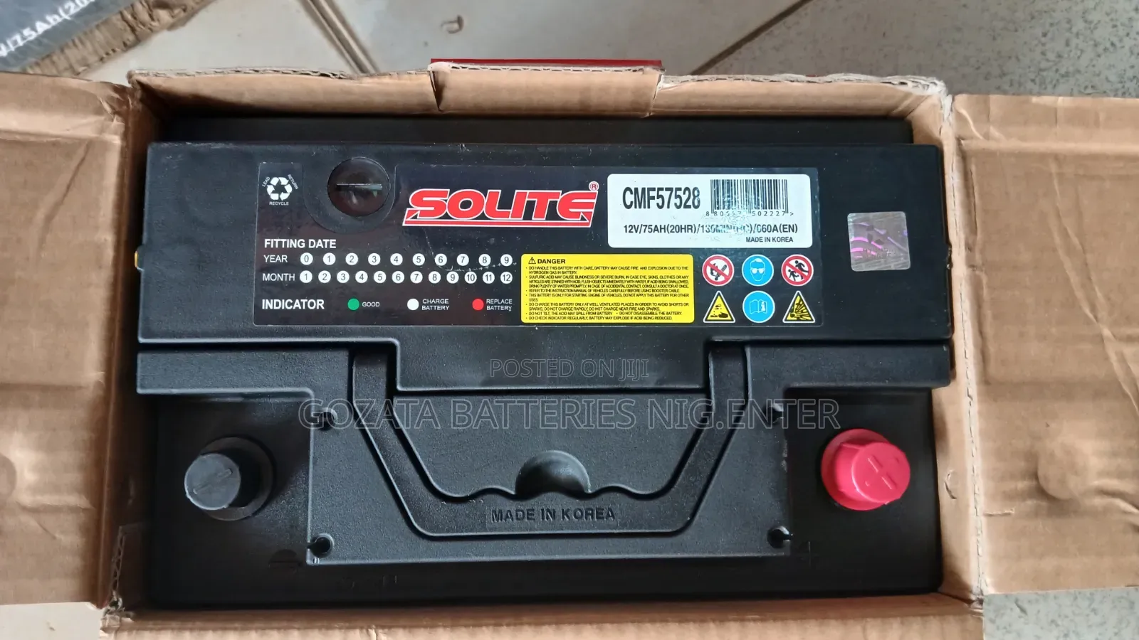 Solite Battery 75ah Made in Korea