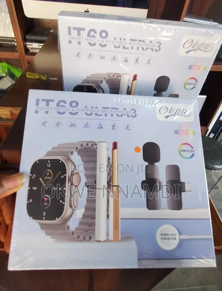 It68 Ultra 3 Smart Watch and Portable Microphone