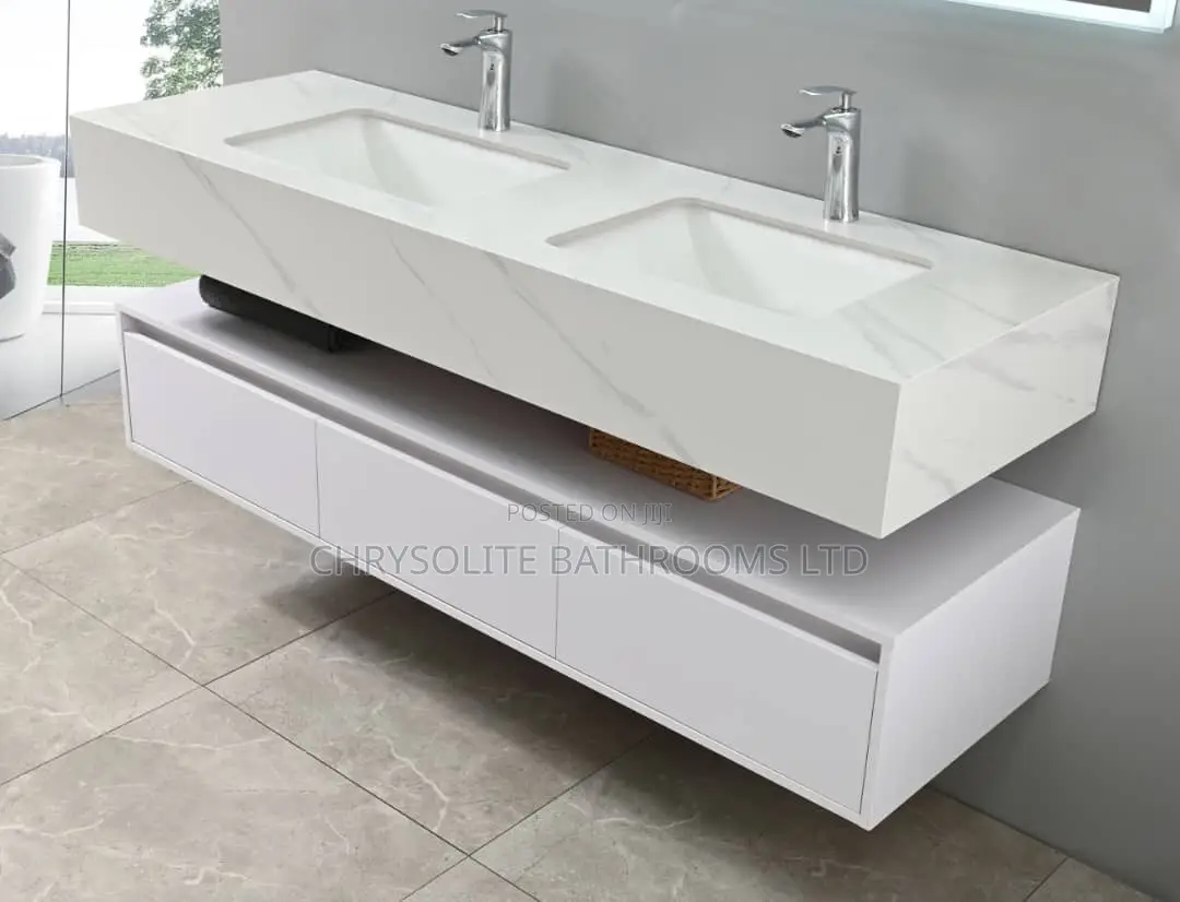 Double Floating Marble Cabinet