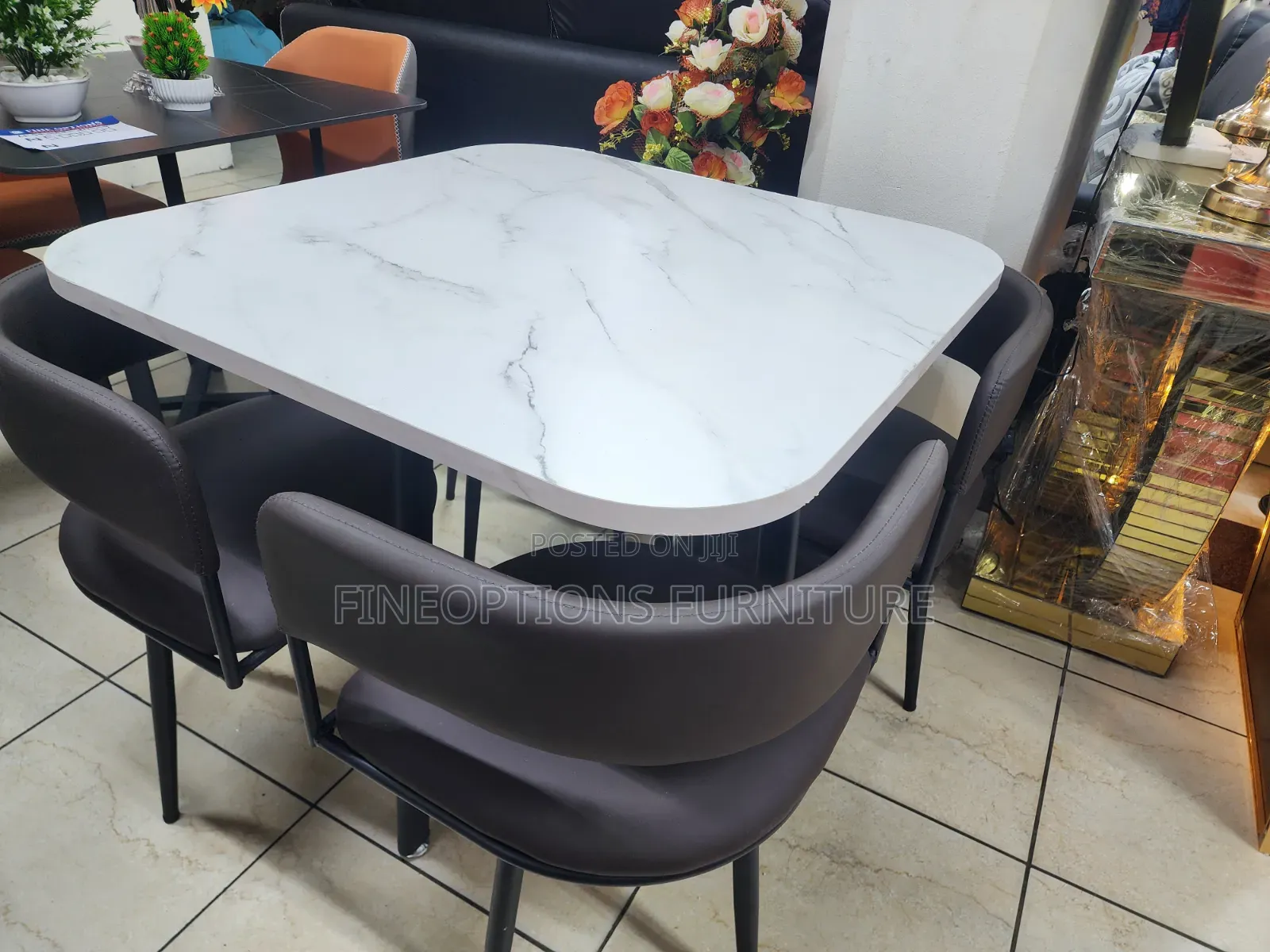 The Ivory Marble Elegance Dining Set