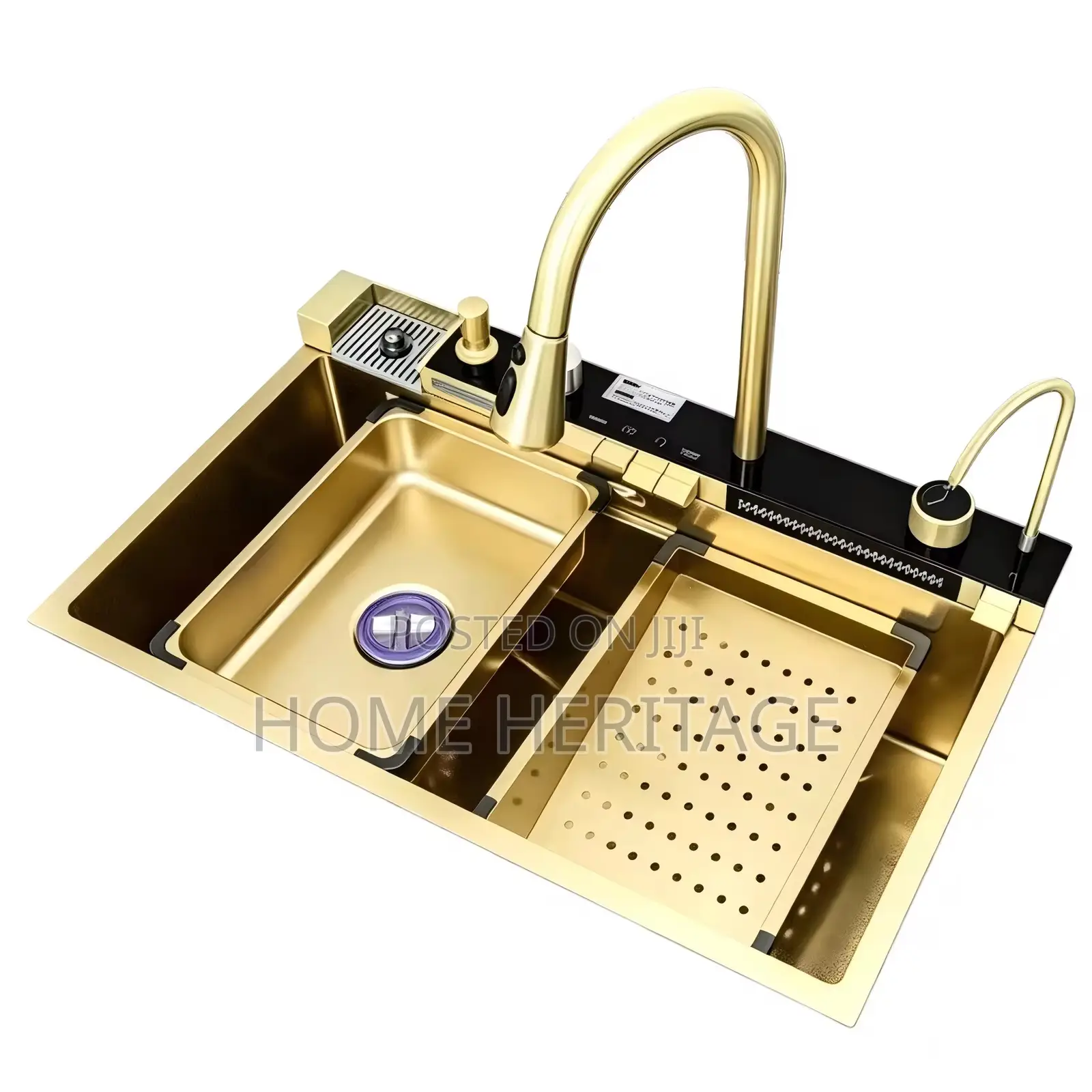 Luxury 4-Button Gold Kitchen Sink – Premium Quality
