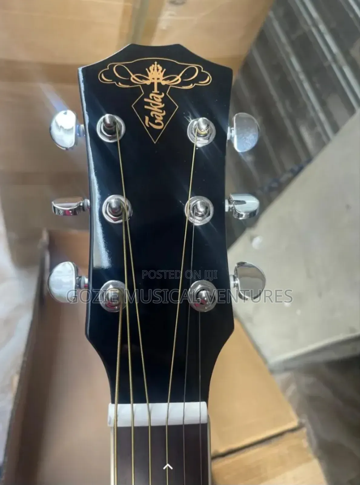 Takla 41" Semi Acoustic Electro Guitar Wood Colour It With Bag Strap.