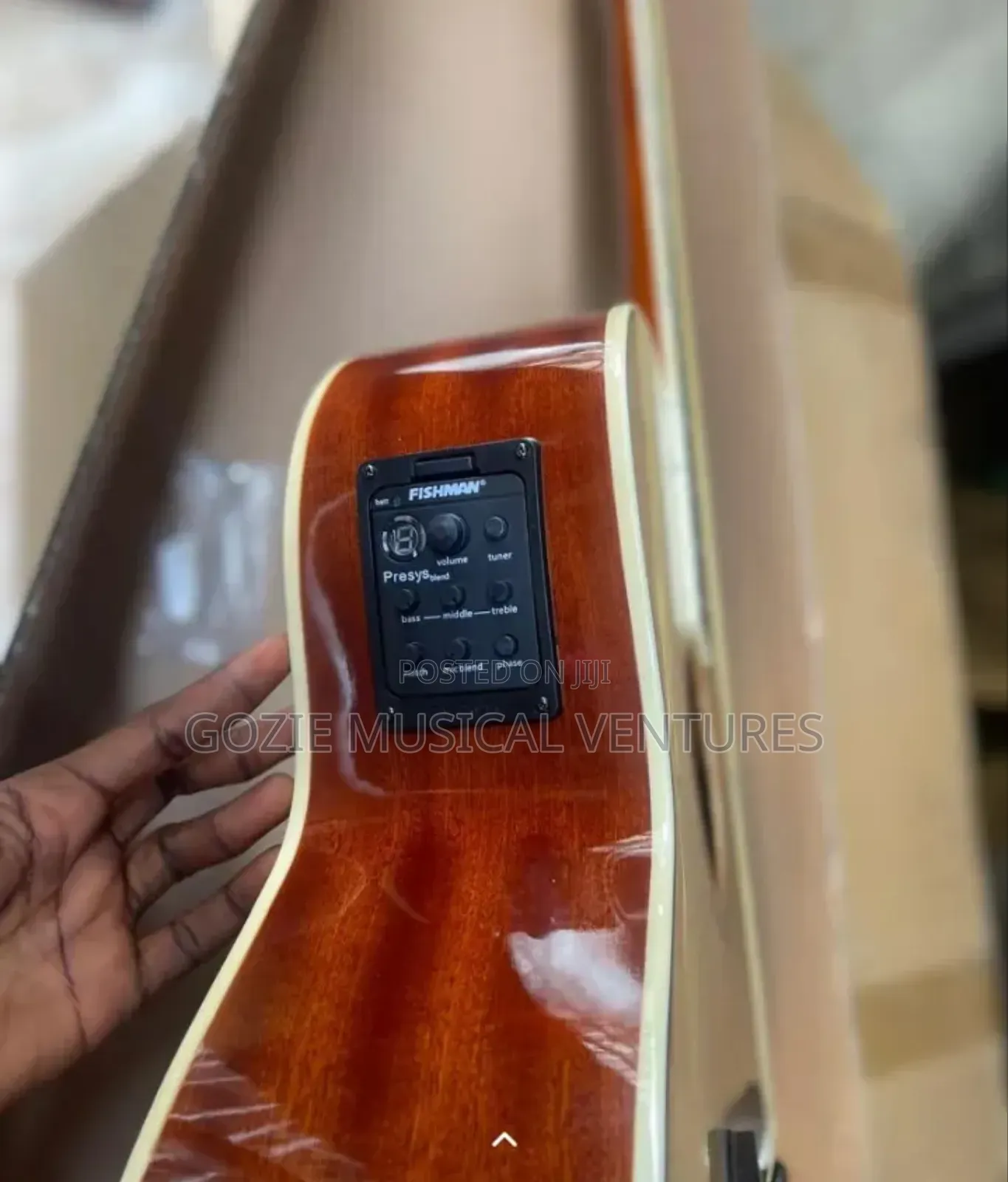 Takla 41" Semi Acoustic Electro Guitar Wood Colour It With Bag Strap.