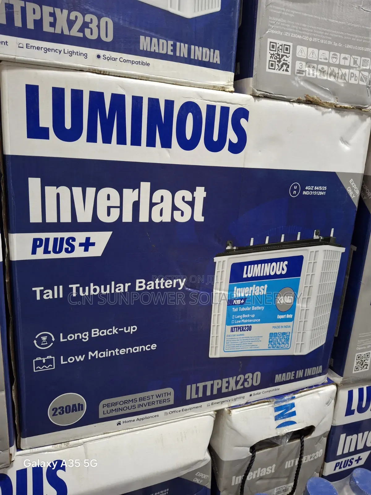 230ahs/12v Luminous Tubular Technology Battery