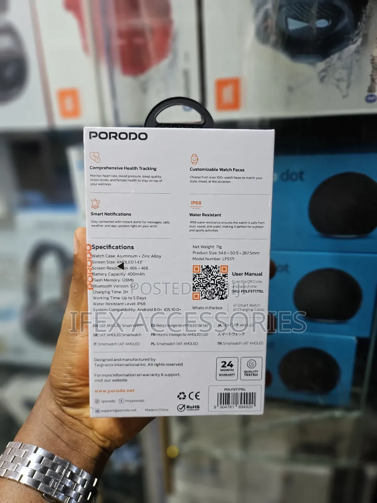 Porodo Chrono Steel Smart Watch