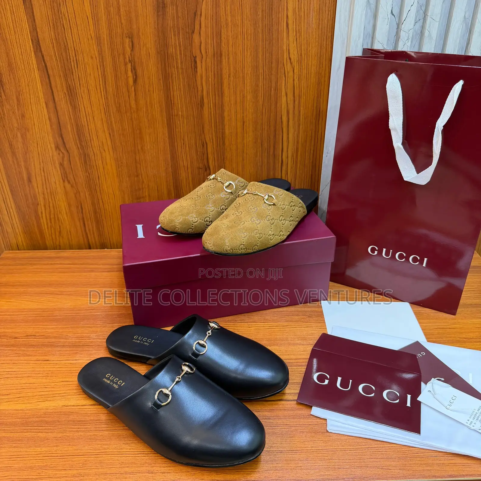 New Season Gucci Horsebit Mules. Black Leather* *Brown Suede